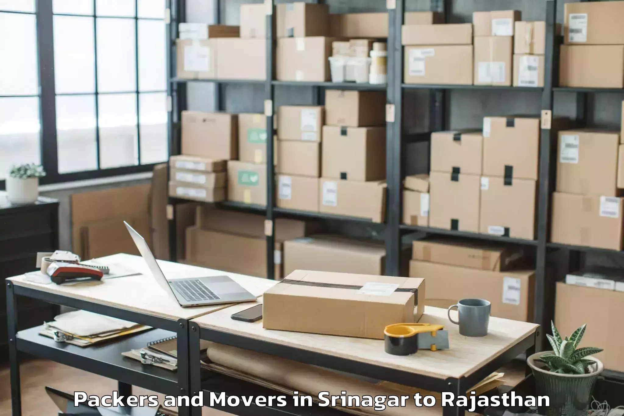 Professional Srinagar to Sojat Packers And Movers